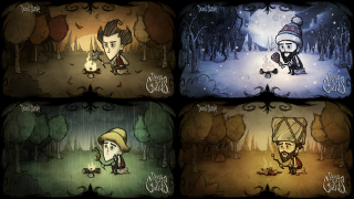 Man dog woods scenes four - 2 d game art free wallpaper