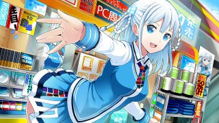 Anime character pointing store aisle - sakimi chan free wallpaper for desktop