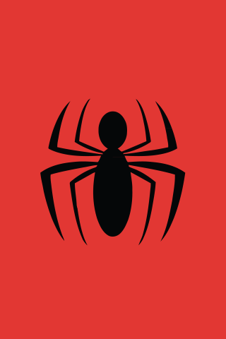 Spider logo red background black 2 - the front free wallpaper for mobile