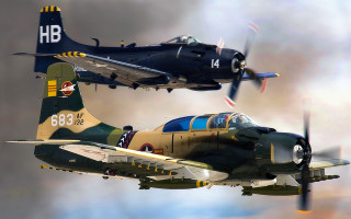 Fighter jet sky smoke clouds - smoke behind them free wallpaper