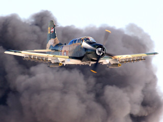 Plane flying smoke sky trail - smoke behind free wallpaper for desktop
