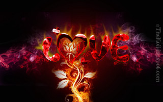 Love flame sign swirls black - flame and smoke free wallpaper