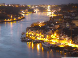 River bridge city night lights 3 - almada negreiro free wallpaper
