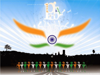 Flag people city skyline background - free city wallpaper