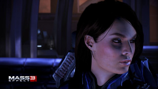 Creepy woman Mass Effect 3 - free neon wallpaper for desktop