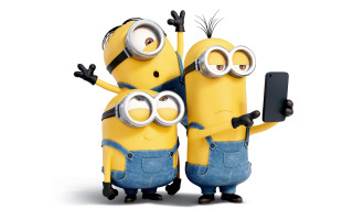 Minions cell phones holding image - selfie free wallpaper