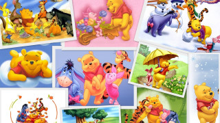 Winnie pooh collage colorful naive - a collage free wallpaper for desktop