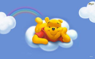 Winnie the pooh cloud rainbow - fructose free wallpaper for desktop