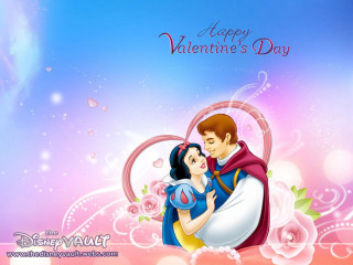 Couple hugging blue sky flowers - free valentines wallpaper