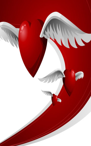 Heart wings heart two hearts - two heart free wallpaper for mobile