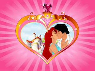Heart castle romantic illustration kiss - frame free wallpaper