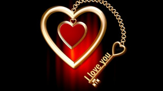 Heart key love you gold 2 - a key free wallpaper