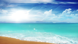 Beach blue sky water clouds - ocean free wallpaper for desktop
