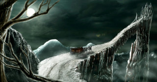 Train snowy mountain night full - a dark sky free wallpaper