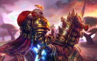 Two knights in armor standing - warhammer free wallpaper for desktop