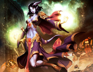 Woman costume sword demon back 3 - a dark alley free wallpaper for desktop