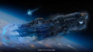 Spaceship flying through air background - free sci-fi wallpaper for desktop