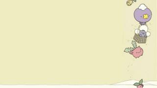 Cartoon pig flying balloon basket - isometric view free wallpaper