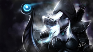 Woman sword glowing orb hand - a blue light free wallpaper