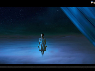 Woman white dress blue light - blue light free wallpaper