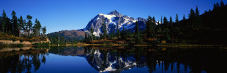 Mountain reflection still lake trees 2 - a still lake free wallpaper