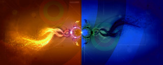 Colorful abstract swirls energy fire - abstract illusionism free wallpaper