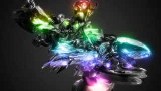 Colorful abstract flower black background 5 - a white border free wallpaper