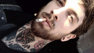 Man cigarette tattoo neck chest 2 - his neck and chest free wallpaper