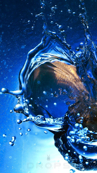 Blue liquid brown object water - free aesthetic wallpaper for mobile