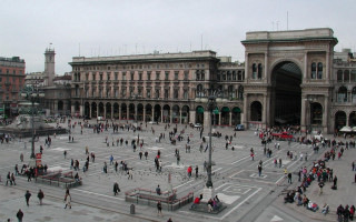 City square clock tower gathering - coppo di marcovaldo free wallpaper
