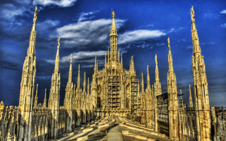 Cathedral sky background clouds large - a large cathedral free wallpaper