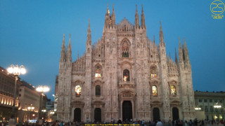 Cathedral clock tower night city 2 - a large cathedral free wallpaper