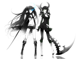 Anime girls long hair horns - the other holding free wallpaper for desktop