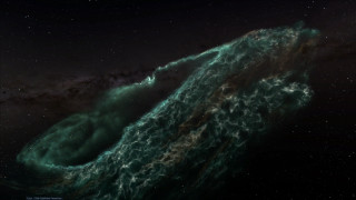 Large green object stars black - a green swirl free wallpaper