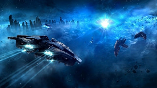 Space station galaxy star foreground - star citizen halo free wallpaper