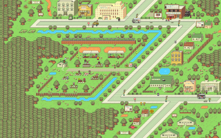 City map river buildings layout - chris ware free wallpaper