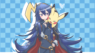 Woman blue dress pikachu anime - pokemon free wallpaper