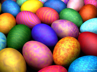 Colorful eggs pile tabletop black - a pile together free wallpaper