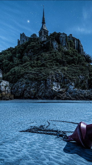 Boat beach castle hill star - sky free wallpaper for mobile