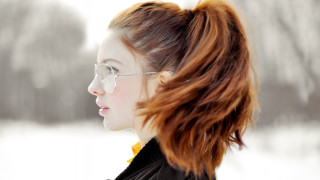 Woman glasses black jacket snow 2 - evaline ness free wallpaper