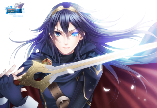 Blue eyed woman holding sword - a blue outfit free wallpaper