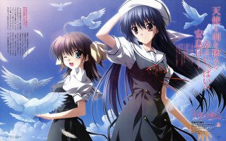 Anime girls long hair white 12 - white shirt free wallpaper