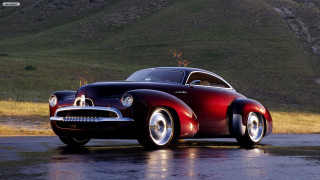 Red black car wet road - a wet road next free wallpaper