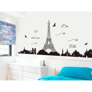 Bedroom eiffel tower wall sticker - a bed free wallpaper for tablet