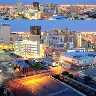 City skyline night streetlight cars - free city wallpaper for tablet