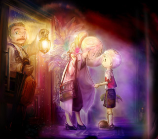 Woman child door light man - a door free wallpaper for tablet