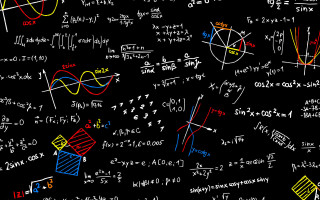 Blackboard graphs numbers colorful intricate - different color and shapes free wallpaper