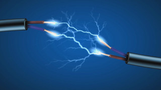 Wires lightning blue background black - shock art free wallpaper