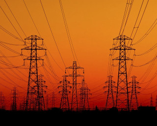 Sunset power lines red sky 5 - cable wire free wallpaper