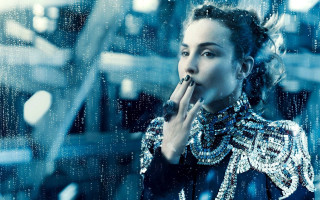 Woman necklace rain hands mouth - her mouth free wallpaper